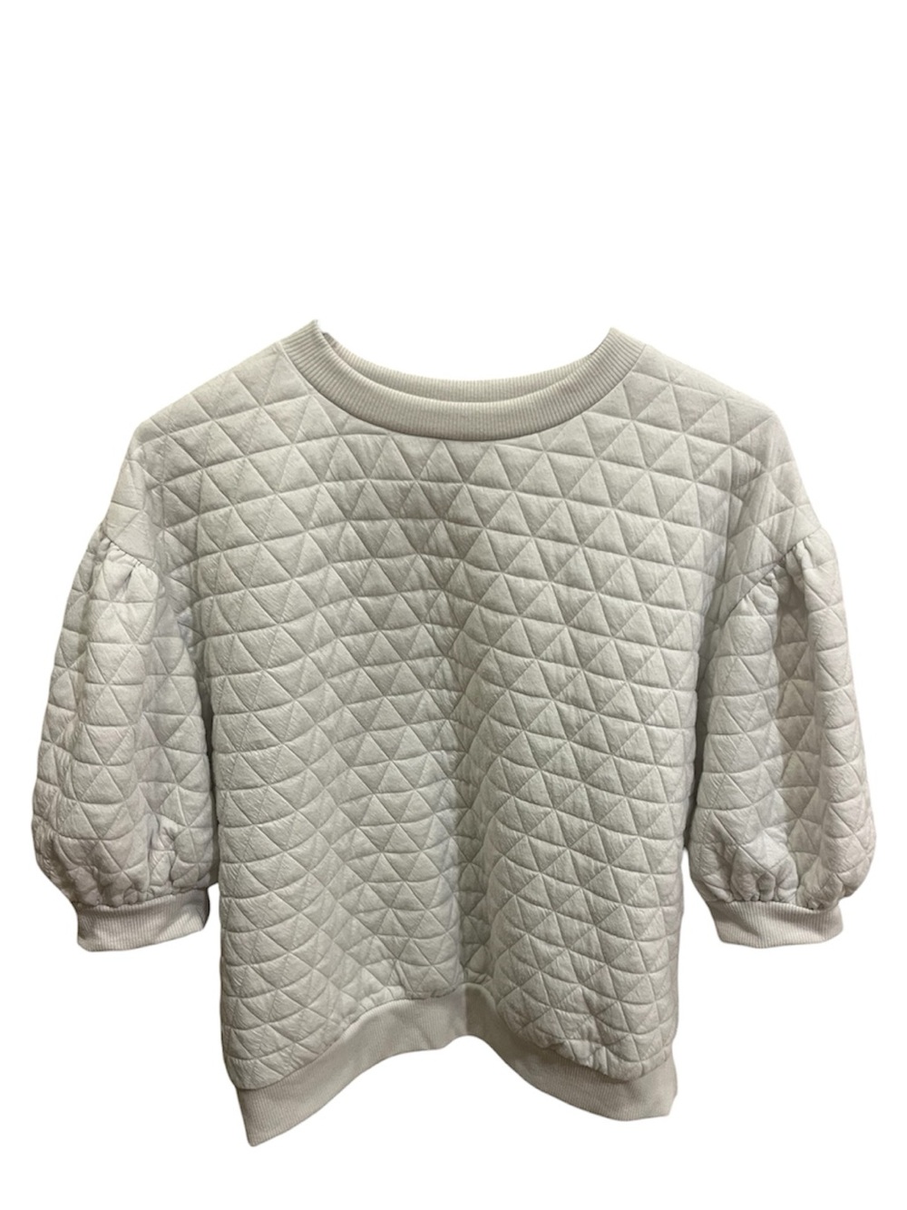 a new day Quilted Puff-Sleeve Crewneck Sweatshirt
